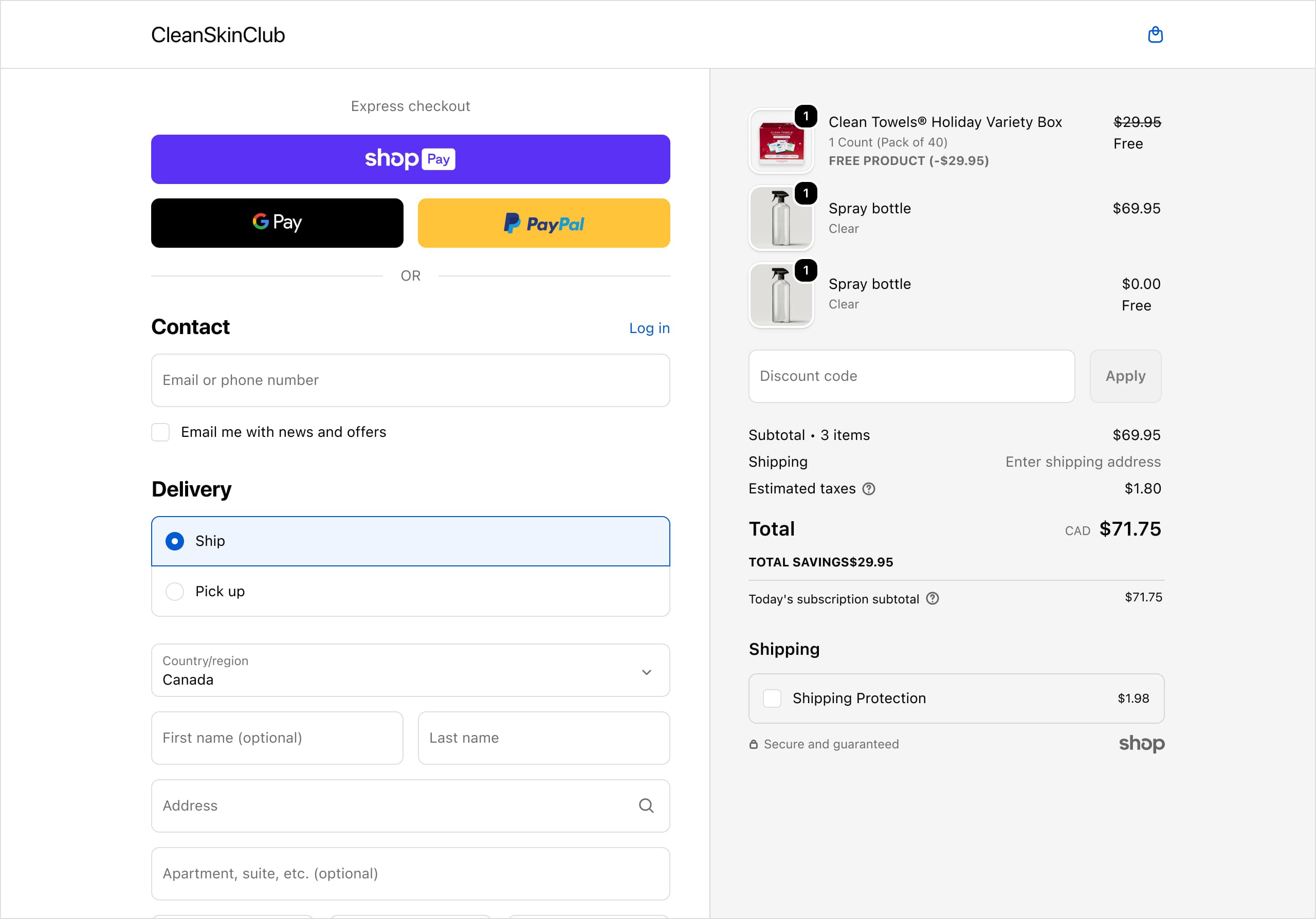 After - Optimized checkout